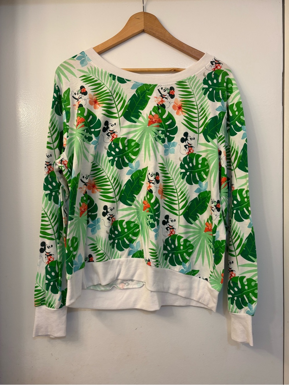 Disney Tropical Green Pink Blue Graphic Top